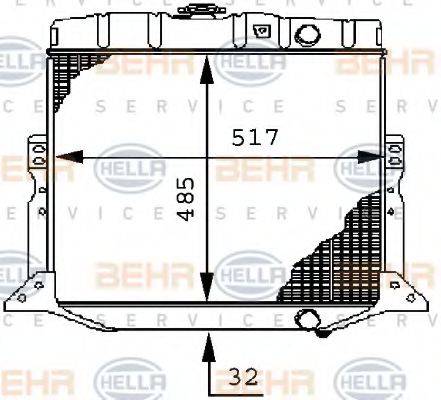 BEHR HELLA SERVICE 8MK376709071 Радіатор, охолодження двигуна