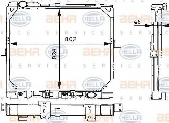 BEHR HELLA SERVICE 8MK376709311 Радіатор, охолодження двигуна