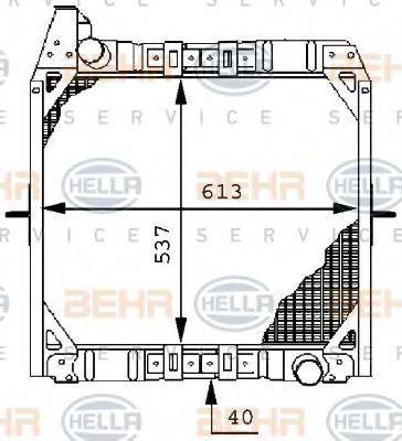 BEHR HELLA SERVICE 8MK376709431 Радіатор, охолодження двигуна