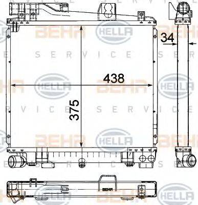 BEHR HELLA SERVICE 8MK376710751 Радіатор, охолодження двигуна