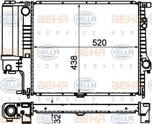 BEHR HELLA SERVICE 8MK376711131 Радіатор, охолодження двигуна