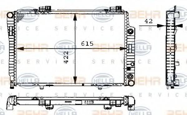 BEHR HELLA SERVICE 8MK376711191 Радіатор, охолодження двигуна