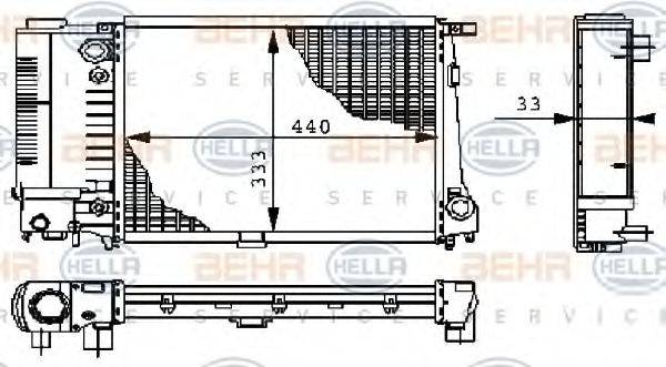 BEHR HELLA SERVICE 8MK376711591 Радіатор, охолодження двигуна