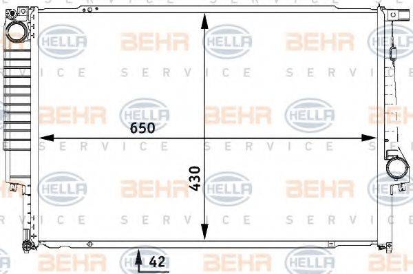 BEHR HELLA SERVICE 8MK376712121 Радіатор, охолодження двигуна