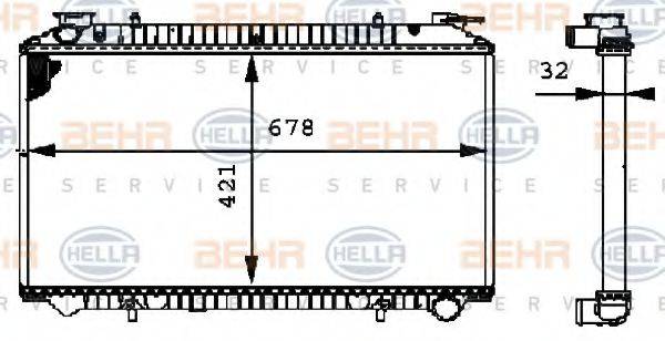 BEHR HELLA SERVICE 8MK376712721 Радіатор, охолодження двигуна