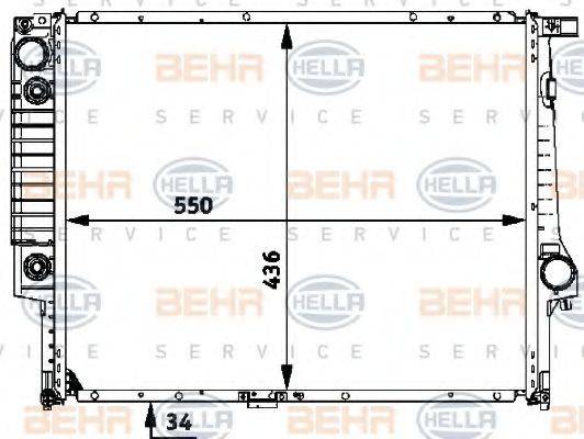 BEHR HELLA SERVICE 8MK376713091 Радіатор, охолодження двигуна