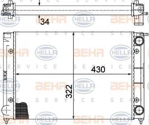 BEHR HELLA SERVICE 8MK376713331 Радіатор, охолодження двигуна