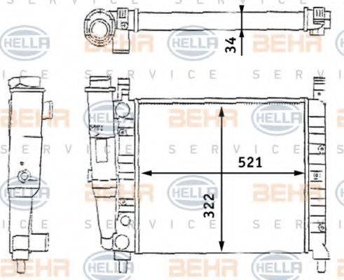 BEHR HELLA SERVICE 8MK376713391 Радіатор, охолодження двигуна