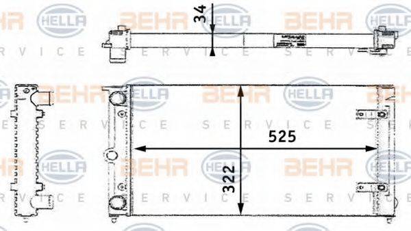 BEHR HELLA SERVICE 8MK376713461 Радіатор, охолодження двигуна