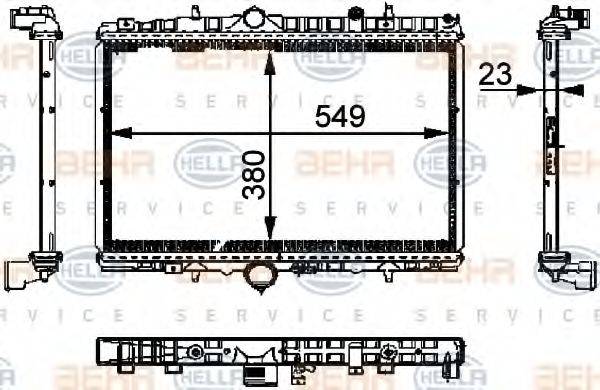 BEHR HELLA SERVICE 8MK376714391 Радіатор, охолодження двигуна