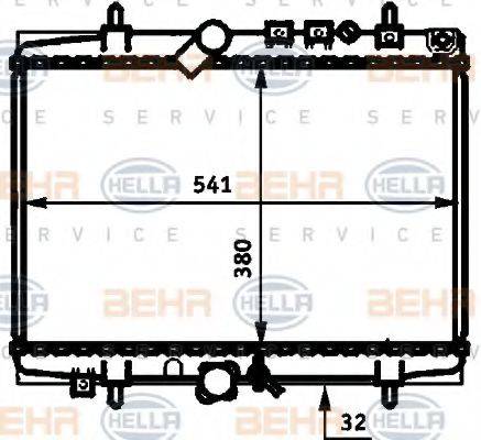 BEHR HELLA SERVICE 8MK376714421 Радіатор, охолодження двигуна