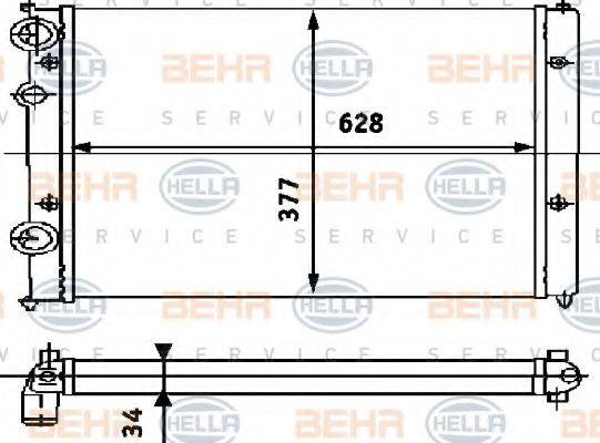 BEHR HELLA SERVICE 8MK376714441 Радіатор, охолодження двигуна