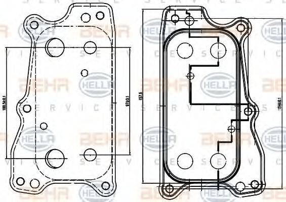 BEHR HELLA SERVICE 8MO376714811 масляний радіатор, моторне масло