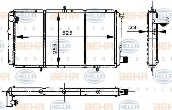 BEHR HELLA SERVICE 8MK376715401 Радіатор, охолодження двигуна