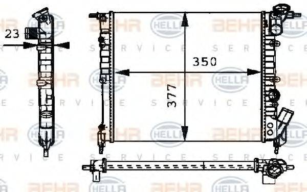 BEHR HELLA SERVICE 8MK376717361 Радіатор, охолодження двигуна