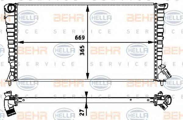 BEHR HELLA SERVICE 8MK376717601 Радіатор, охолодження двигуна