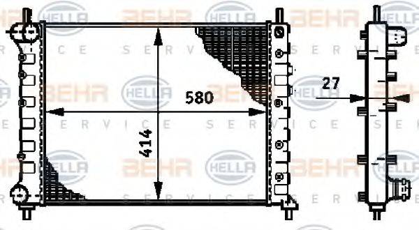 BEHR HELLA SERVICE 8MK376719251 Радіатор, охолодження двигуна