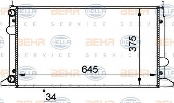 BEHR HELLA SERVICE 8MK376720481 Радіатор, охолодження двигуна