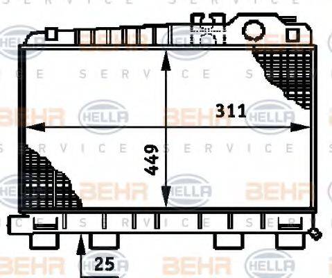 BEHR HELLA SERVICE 8MK376720741 Радіатор, охолодження двигуна