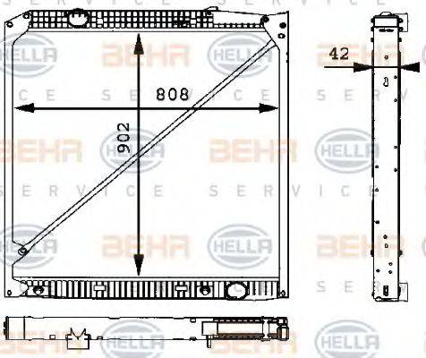 BEHR HELLA SERVICE 8MK376721221 Радіатор, охолодження двигуна