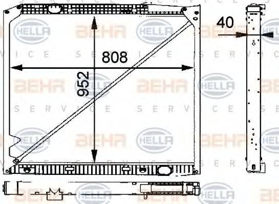 BEHR HELLA SERVICE 8MK376721231 Радіатор, охолодження двигуна