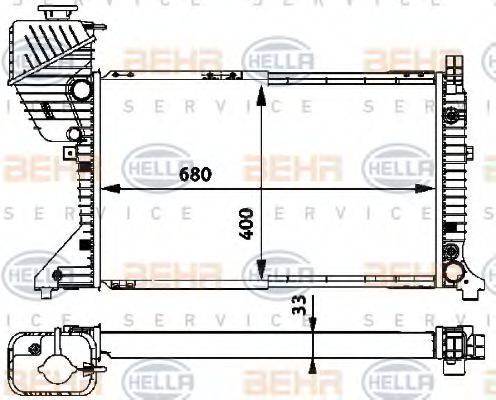 BEHR HELLA SERVICE 8MK376722261 Радіатор, охолодження двигуна