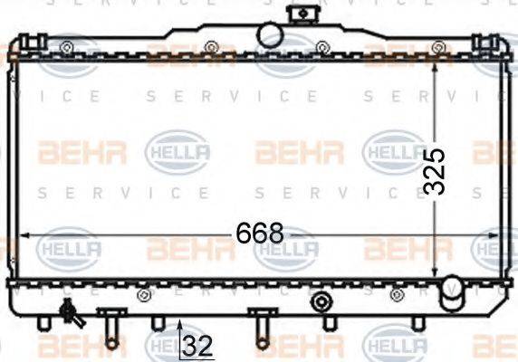 BEHR HELLA SERVICE 8MK376724621 Радіатор, охолодження двигуна