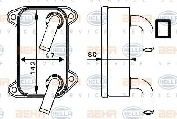 BEHR HELLA SERVICE 8MO376726131 масляний радіатор, моторне масло