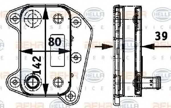 BEHR HELLA SERVICE 8MO376726321 масляний радіатор, моторне масло