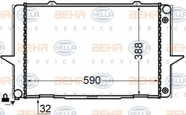 BEHR HELLA SERVICE 8MK376726711 Радіатор, охолодження двигуна