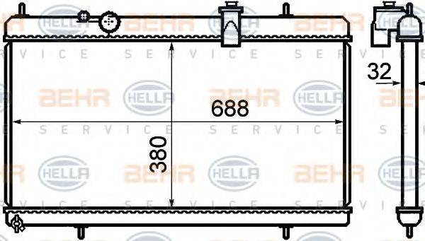 BEHR HELLA SERVICE 8MK376732751 Радіатор, охолодження двигуна