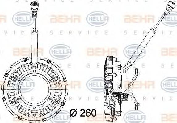 BEHR HELLA SERVICE 8MV376734371 Зчеплення, вентилятор радіатора