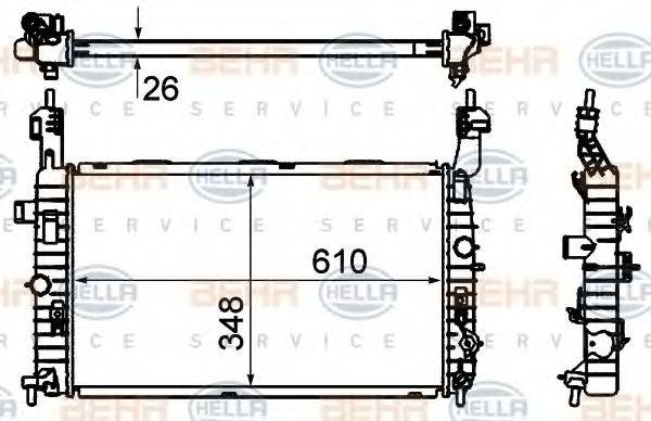 BEHR HELLA SERVICE 8MK376735041 Радіатор, охолодження двигуна