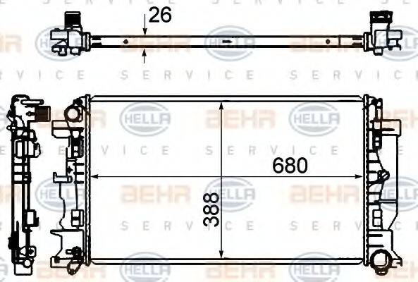 BEHR HELLA SERVICE 8MK376735331 Радіатор, охолодження двигуна