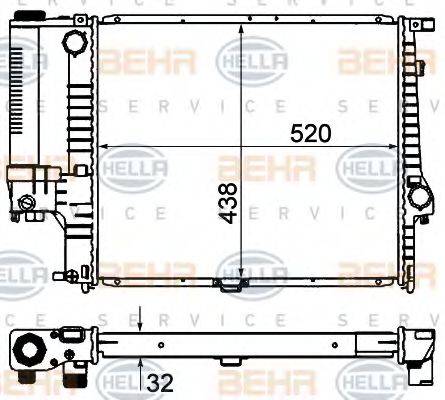 BEHR HELLA SERVICE 8MK376735351 Радіатор, охолодження двигуна