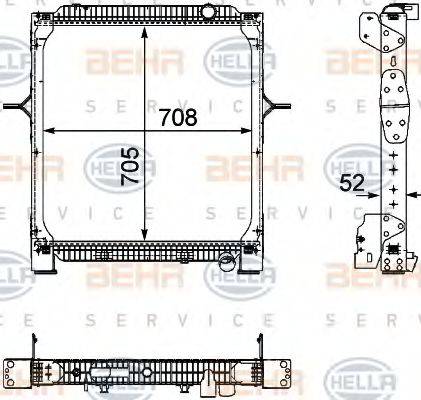 BEHR HELLA SERVICE 8MK376745181 Радіатор, охолодження двигуна