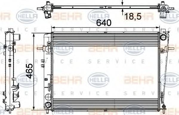 BEHR HELLA SERVICE 8MK376745621 Радіатор, охолодження двигуна