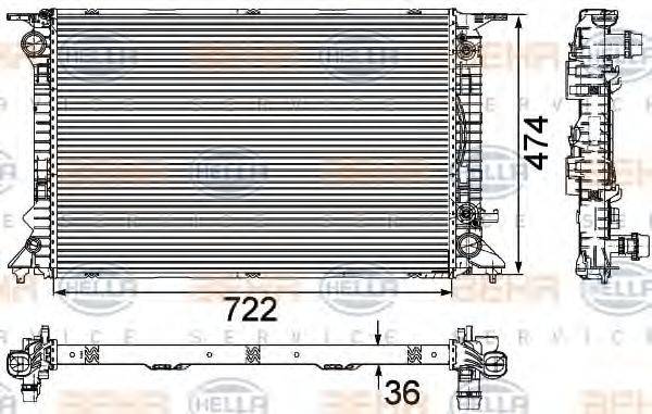 BEHR HELLA SERVICE 8MK376745651 Радіатор, охолодження двигуна