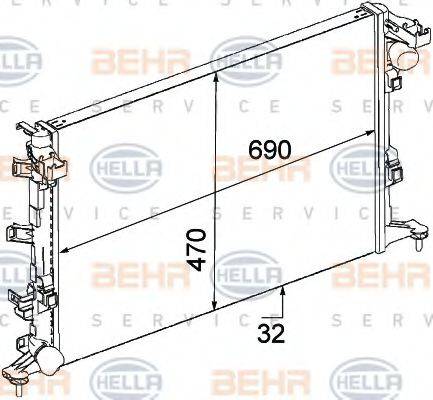 BEHR HELLA SERVICE 8MK376745711 Радіатор, охолодження двигуна