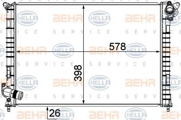 BEHR HELLA SERVICE 8MK376749521 Радіатор, охолодження двигуна