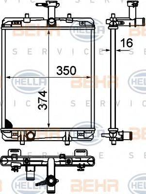 BEHR HELLA SERVICE 8MK376749651 Радіатор, охолодження двигуна