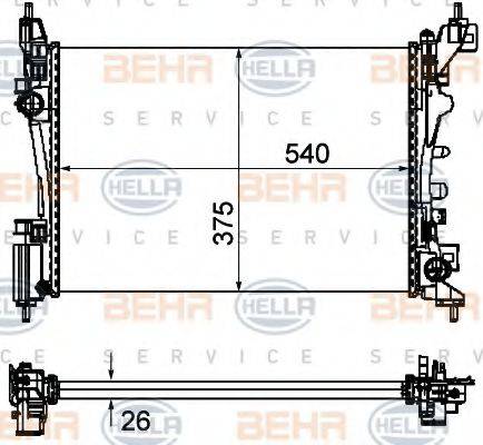 BEHR HELLA SERVICE 8MK376754571 Радіатор, охолодження двигуна