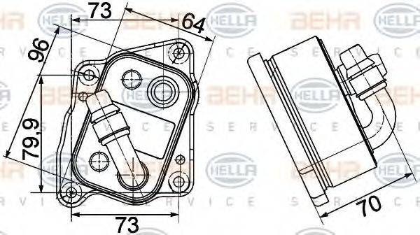 BEHR HELLA SERVICE 8MO376755491 масляний радіатор, моторне масло