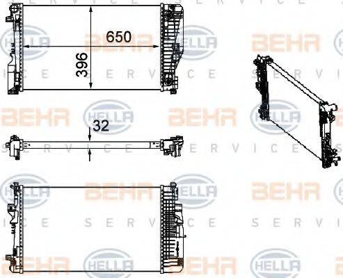 BEHR HELLA SERVICE 8MK376756131 Радіатор, охолодження двигуна