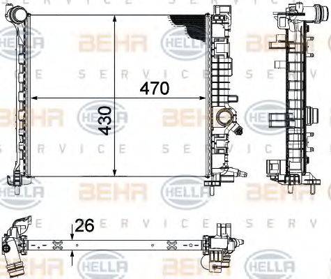 BEHR HELLA SERVICE 8MK376756451 Радіатор, охолодження двигуна