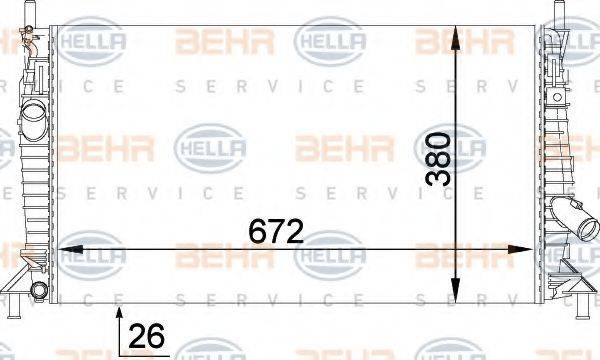 BEHR HELLA SERVICE 8MK376764261 Радіатор, охолодження двигуна