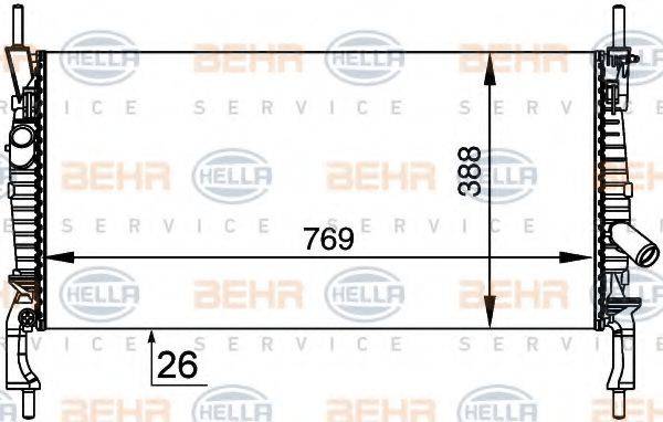 BEHR HELLA SERVICE 8MK376764411 Радіатор, охолодження двигуна