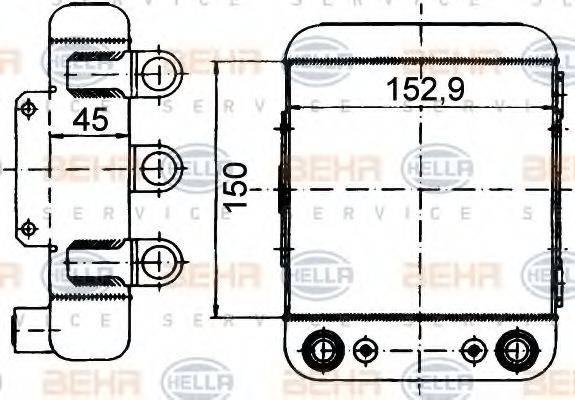 BEHR HELLA SERVICE 8MO376765201 Олійний радіатор, автоматична коробка передач