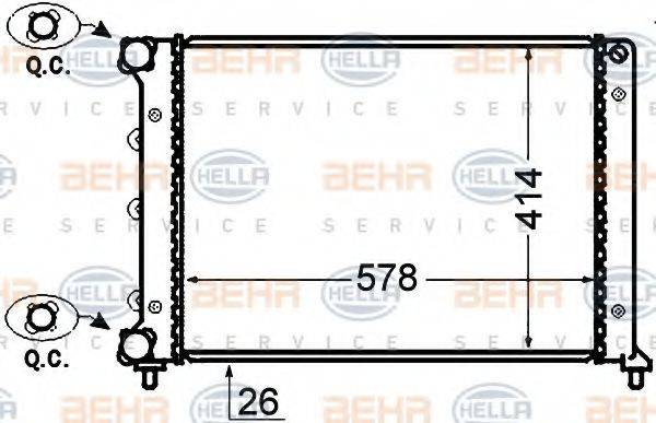 BEHR HELLA SERVICE 8MK376766081 Радіатор, охолодження двигуна