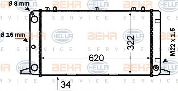 BEHR HELLA SERVICE 8MK376766151 Радіатор, охолодження двигуна